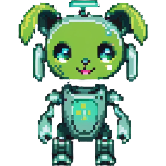 cute GIR robot from Invader Zim in green dog costume emoji