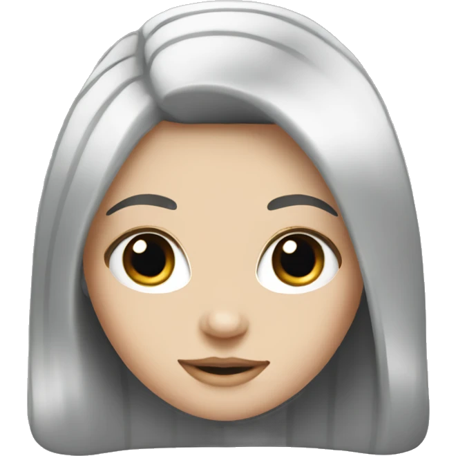 White girl with long black hair emoji