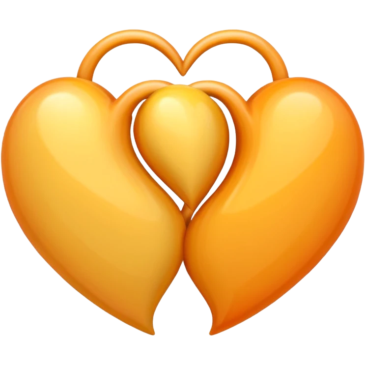 twi hearts in pastel organge and yellow emoji