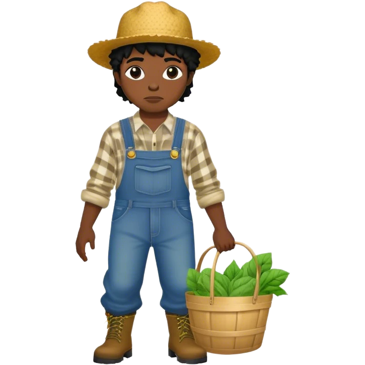 The rapper lucki in a farmer outfit emoji