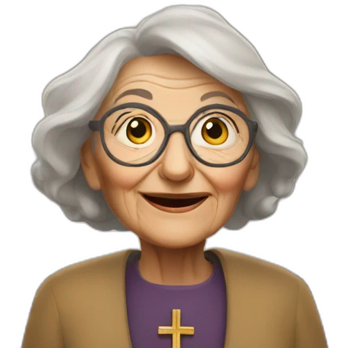 Old woman in a church bells emoji