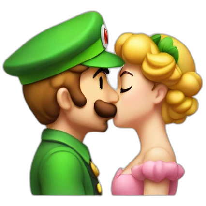 Luigi kiss peach emoji