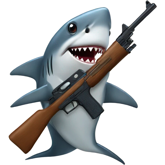 Shark with a gun emoji