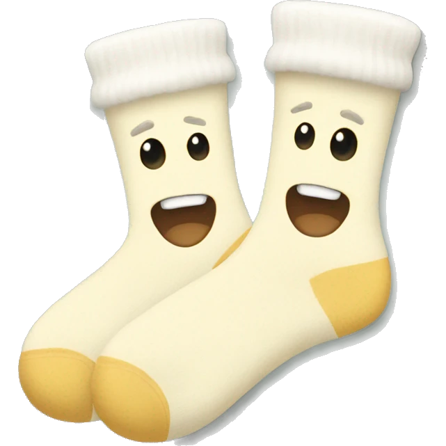 Cream  socks cute emoji