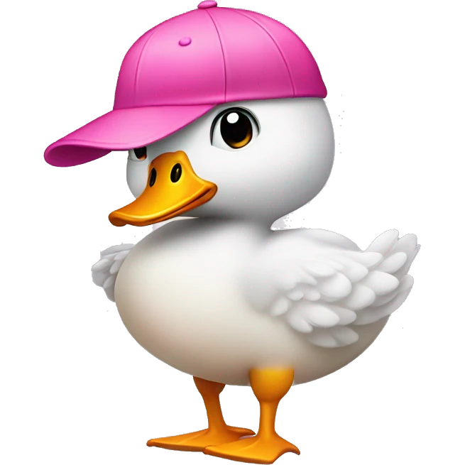 Duck farting with a pink cap emoji