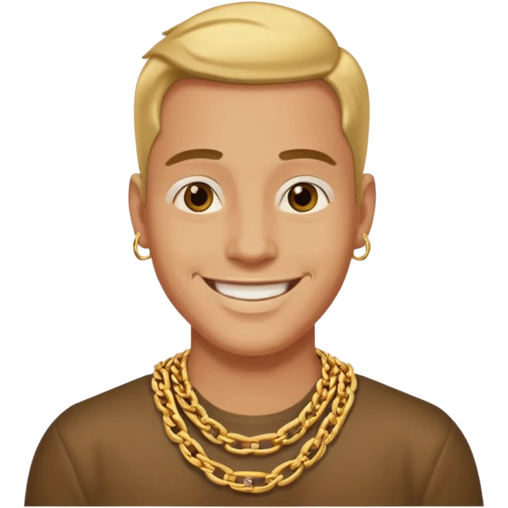 man wearing a gold chain necklace emoji