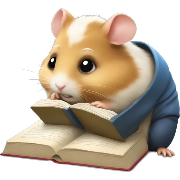 hamster reading book emoji