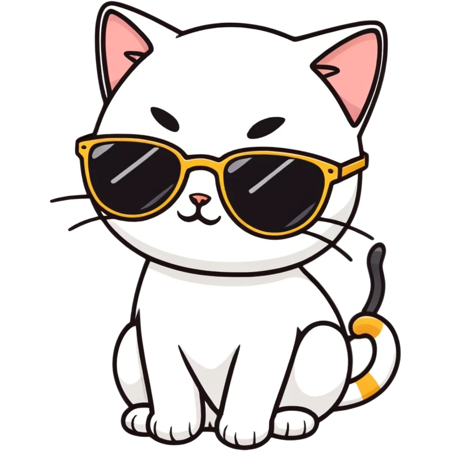 Cat with sunglasses emoji