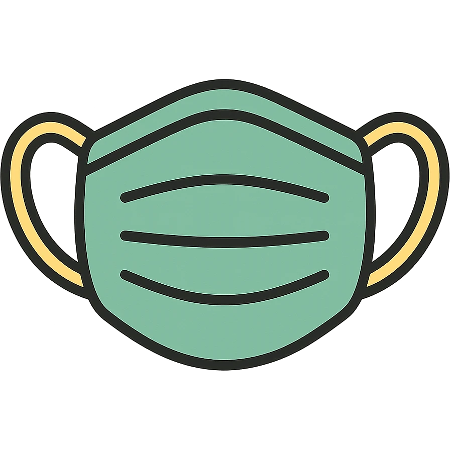 covid mask, minimalistic, green gold and white color scheme, clean lines emoji