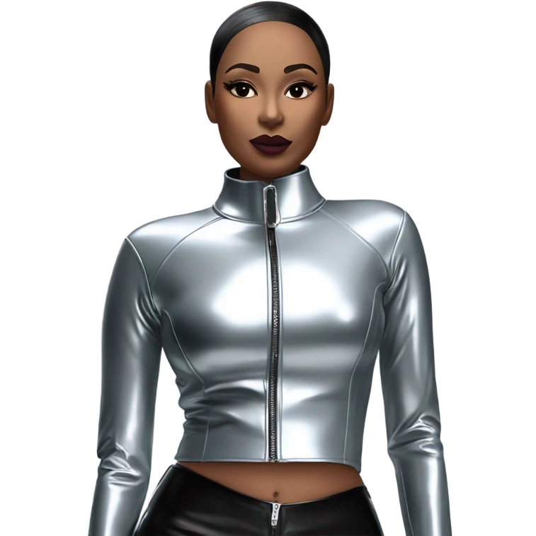 female latex jacket emoji