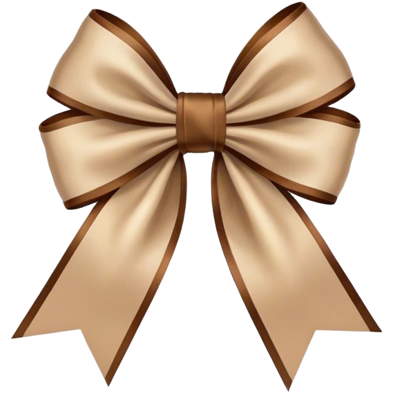 beige star with brown satin vintage bow emoji