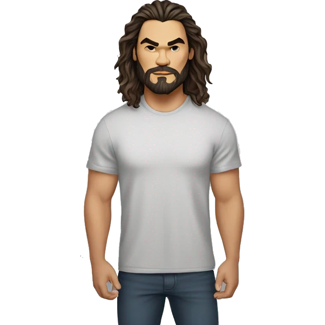 realistic jason momoa wearing tee emoji