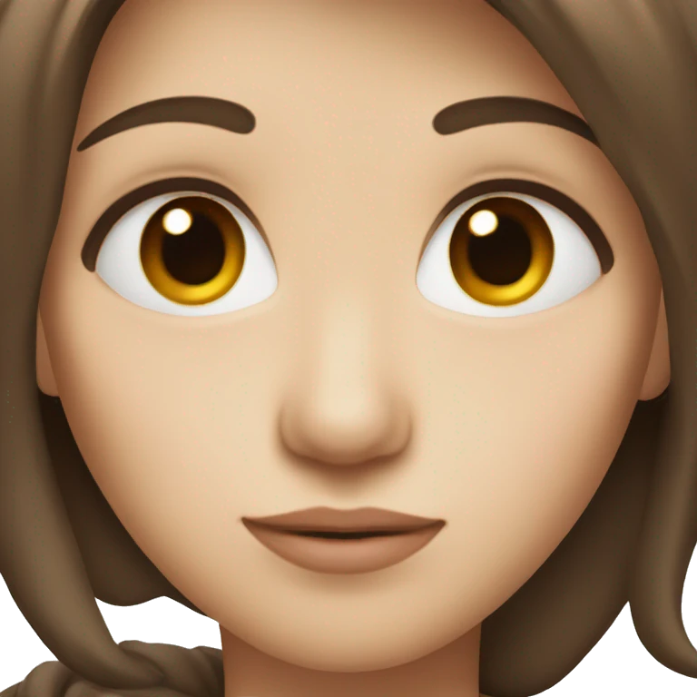 Brown hair and pale face  emoji