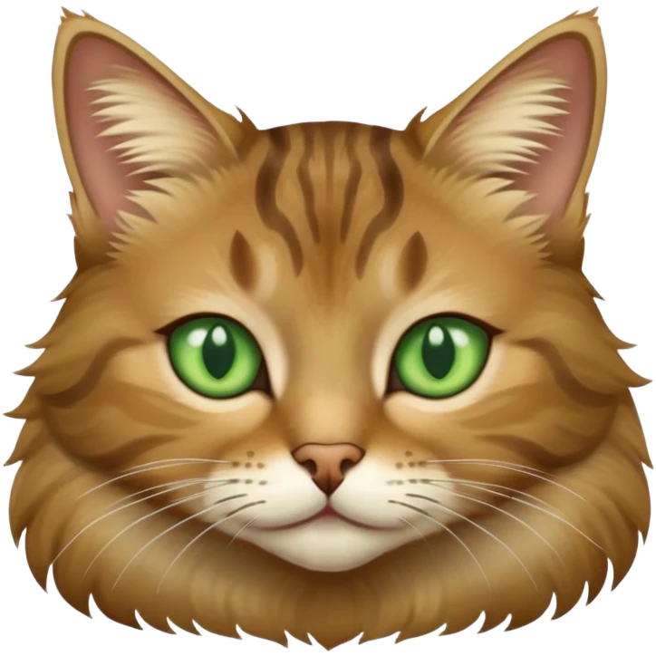 tabby brown and beige cat with green eyes emoji