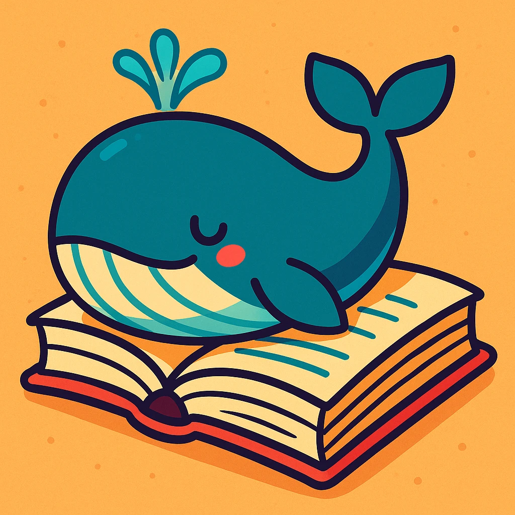 a whale lying on a book emoji