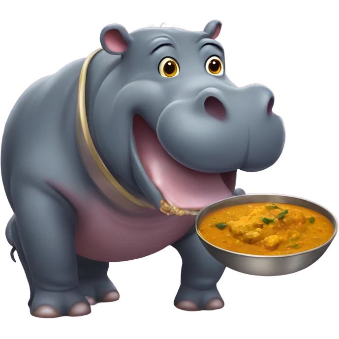 hippo with a curry emoji
