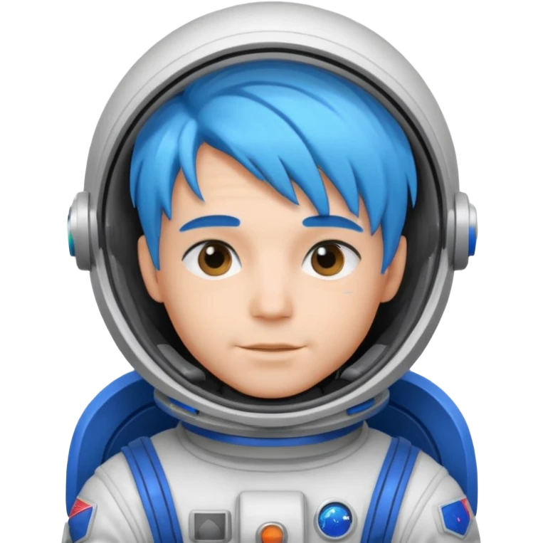 Male astronaut with neon-blue hair emoji