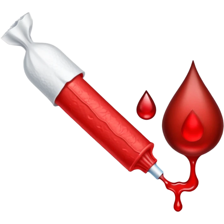 tampon + blood droplet + piece of poop emoji