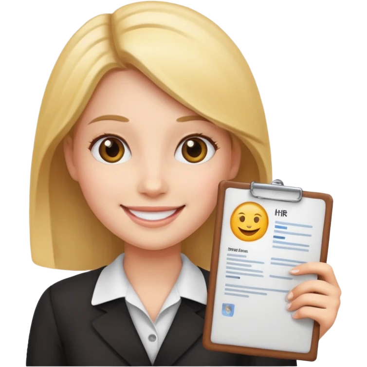 HR girl holding a resume emoji emoji
