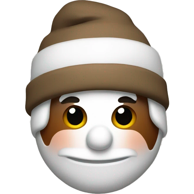 Brown and white asthetic snowman emoji