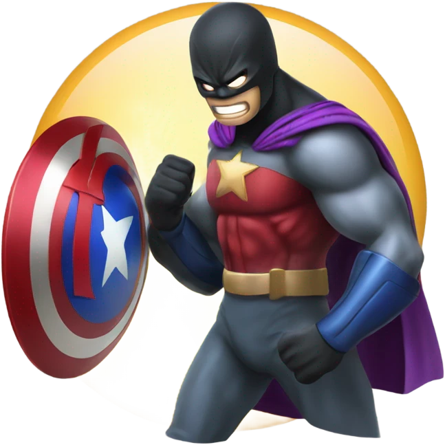 One Superhero fighting a super villian emoji
