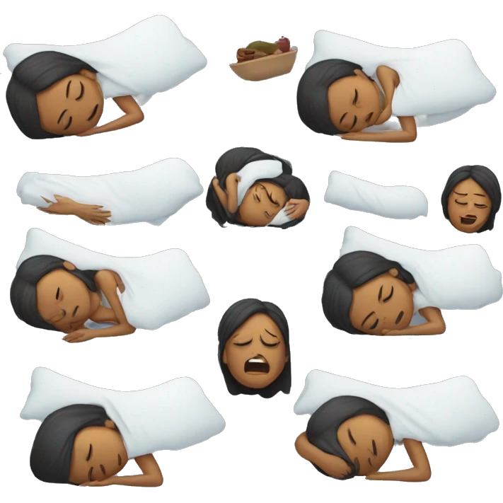 Woman sleeping and having a nightmare emoji
