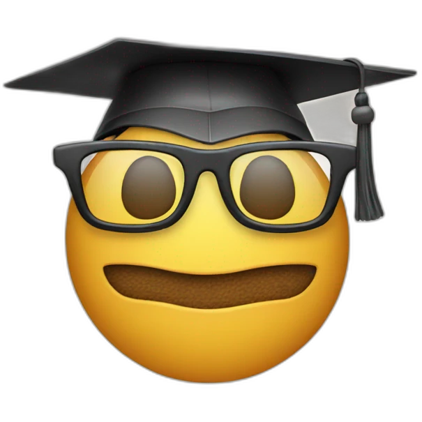 iphone with glasses and degree hat emoji