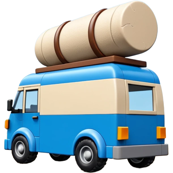 Prehistoric-style Lego blue tall rocky Flintstones moving van with rock tires  emoji