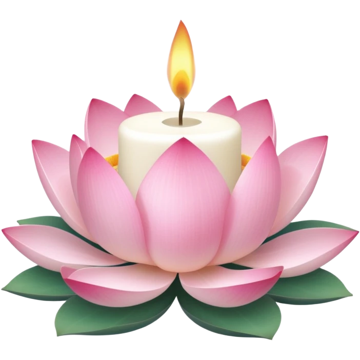 a lotus flower, next to a candle symbolizing a spa emoji