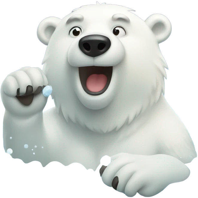 Polar bear taking a bath emoji