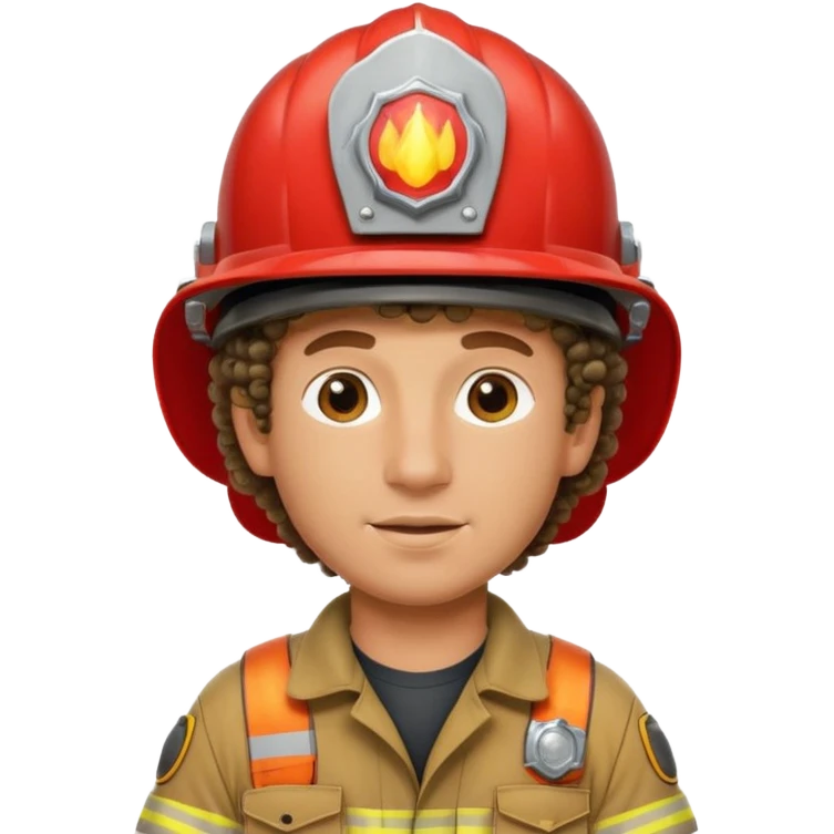 curly haired fireman emoji