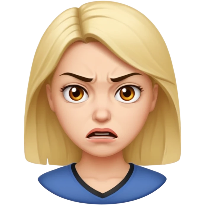 Beautiful woman angry and sick of idiots emoji