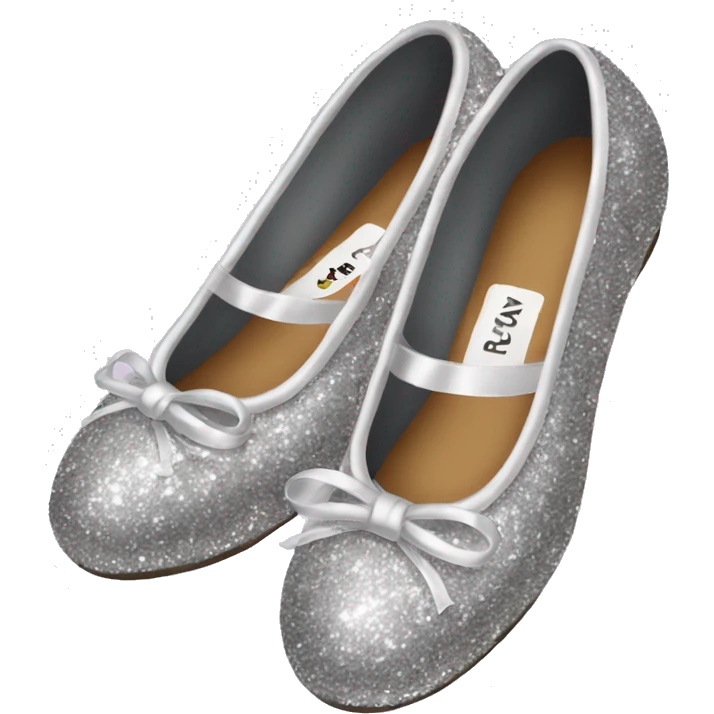 Silver glitter ballerina shoes emoji