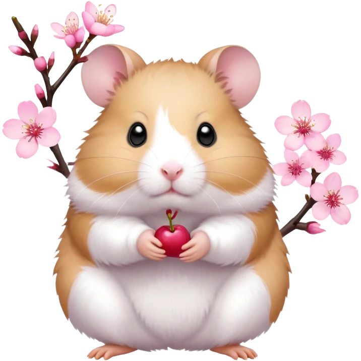 Hamster with cherry blossom emoji