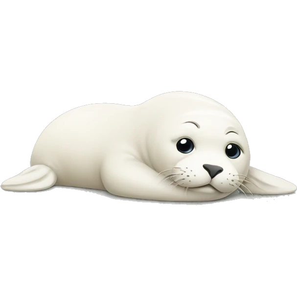 lying white seal cartoon emoji