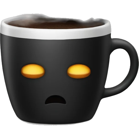 Steaming Black mug filled with black coffee inside emoji