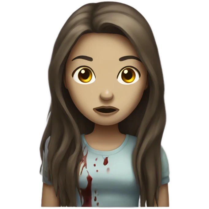 zombie girl with long brown hair emoji