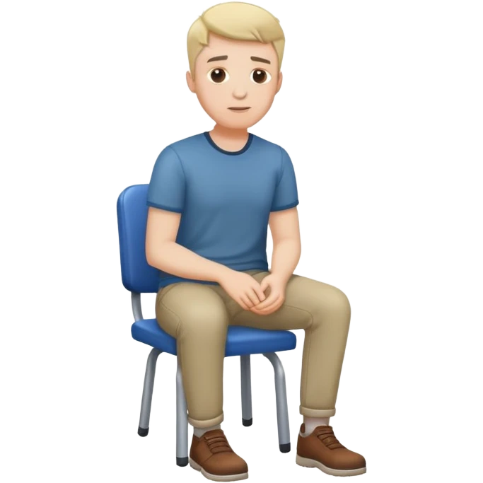 White male casual clothes sitting on seat emoji