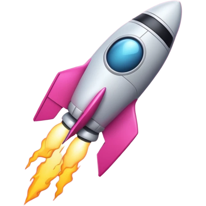 cohete espacial rosa emoji