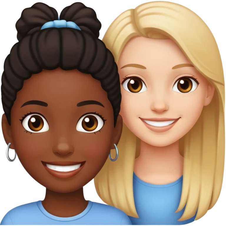 A white girl and black girl  emoji