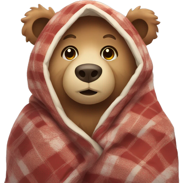bear cozy in blanket emoji