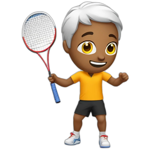 Jenue homme brun jouant du badminton emoji