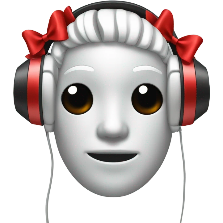 headphones with red bows emoji
