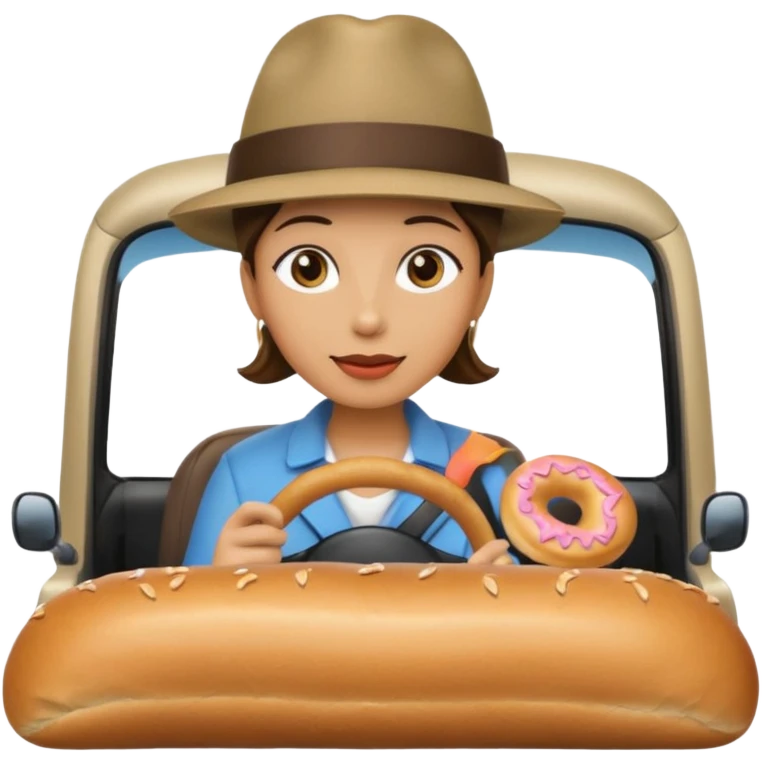 Araba süren simit emoji