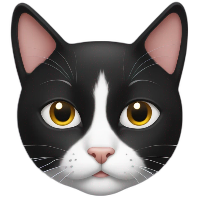 Tuxedo cat with clipped ear emoji