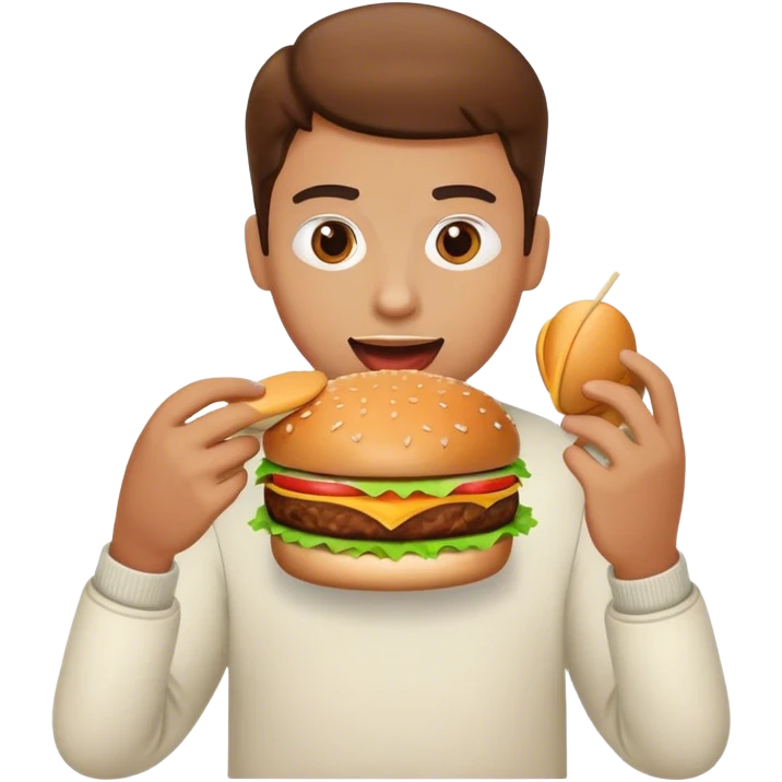Do eating a burger emoji