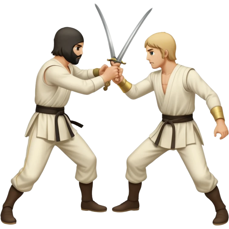 two men fighting a duel with epees emoji