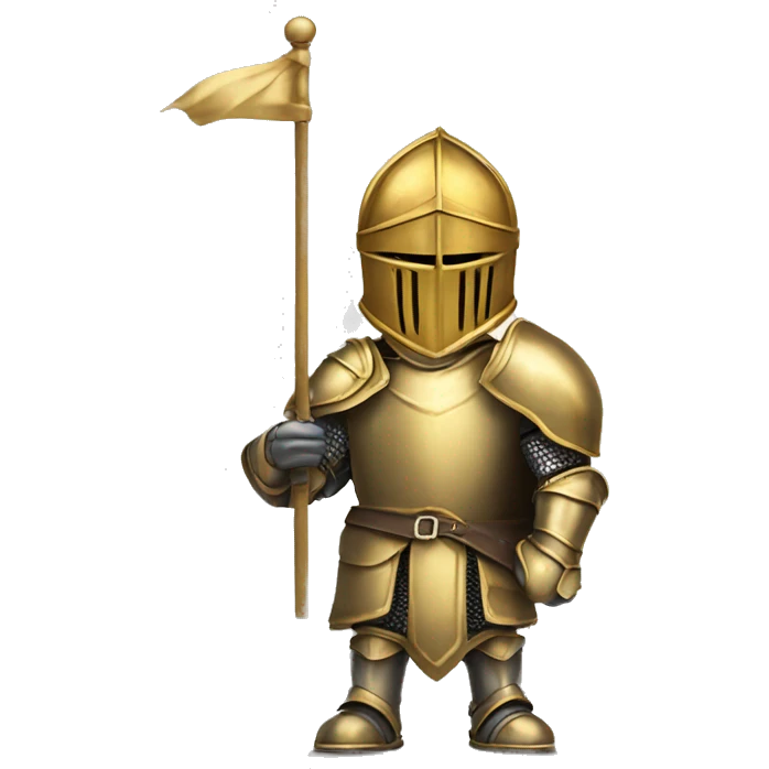 Gold armoured knight holding banner emoji