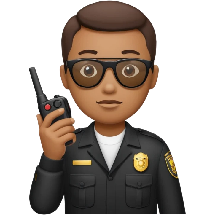school security, sun glasses, holding walkie-talkie emoji