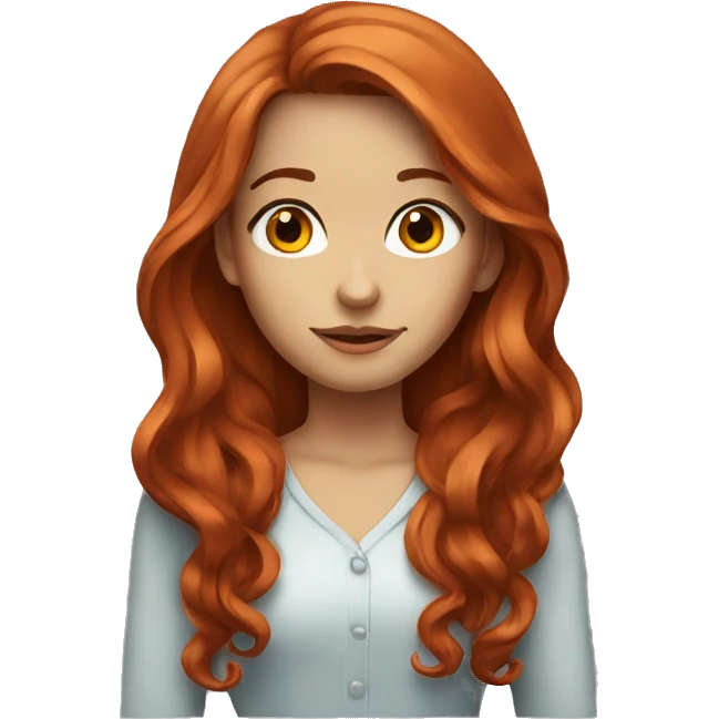 Long Red haired girl with brown eyes emoji